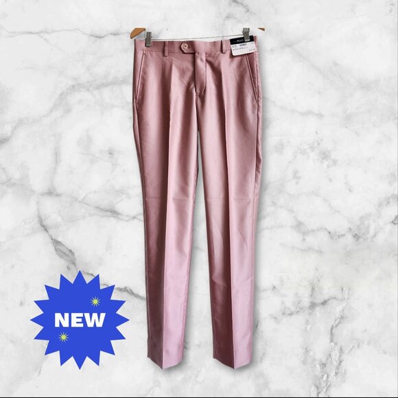 30x32 Pink Pants New Jos A Bank Skinny Fit Trouser Pant Polyester Nwt Mens Size - Picture 1 of 17